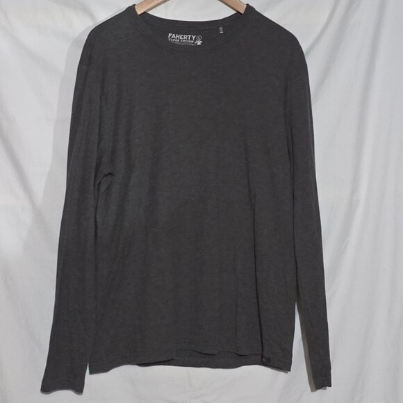 Faherty Cloud Cotton LS Crewneck - Gray - Sz. L* - Picture 1 of 3